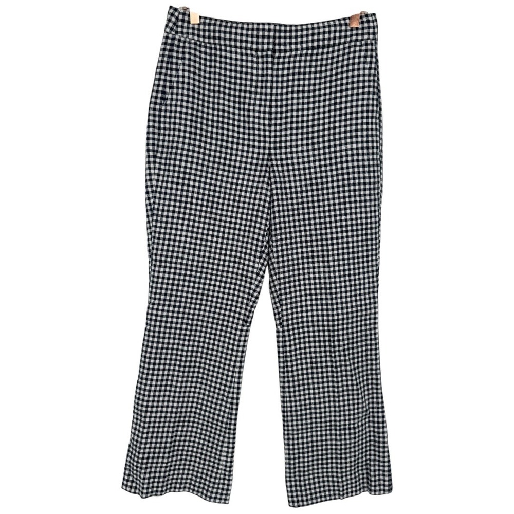 J.Crew Women's Hayden Kickout Crop Pants Gingham Stretch Linen Sz‎ 4 Tall Preppy